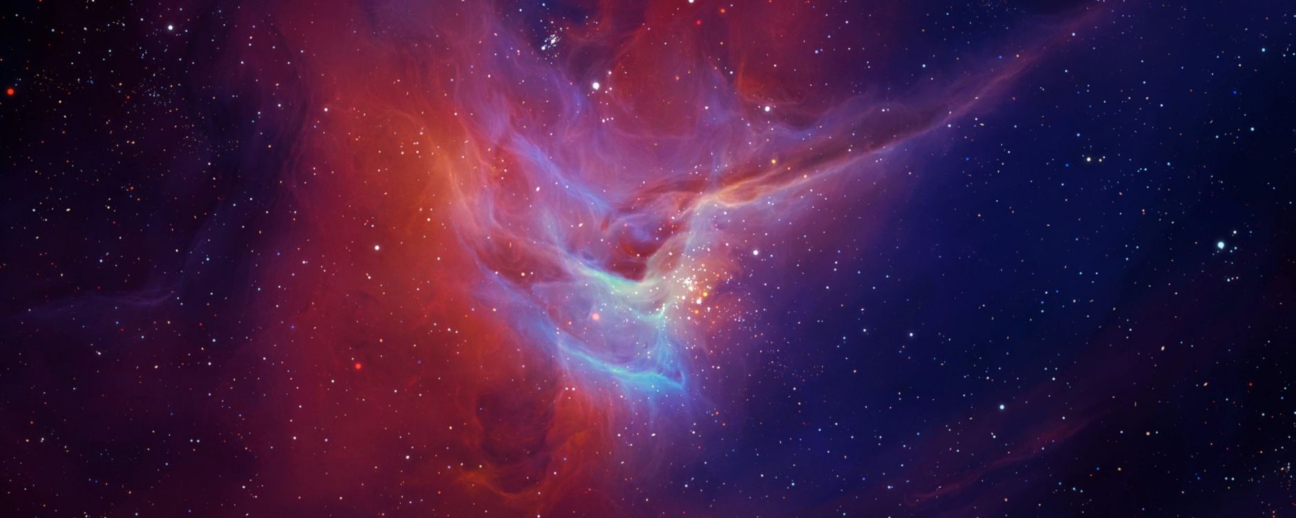 Blaue Und Weiße Galaxieillustration. Wallpaper in 2560x1024 Resolution