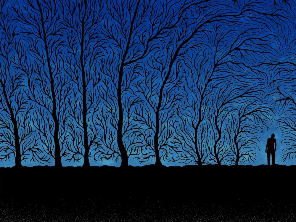 Peinture Abstraite Bleue et Noire. Wallpaper in 2048x1536 Resolution