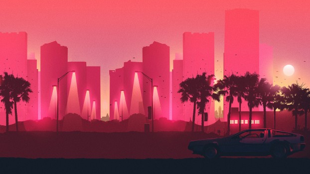 Wallpaper Synthwave, Atmosphere, World, Light, Street Light, Background