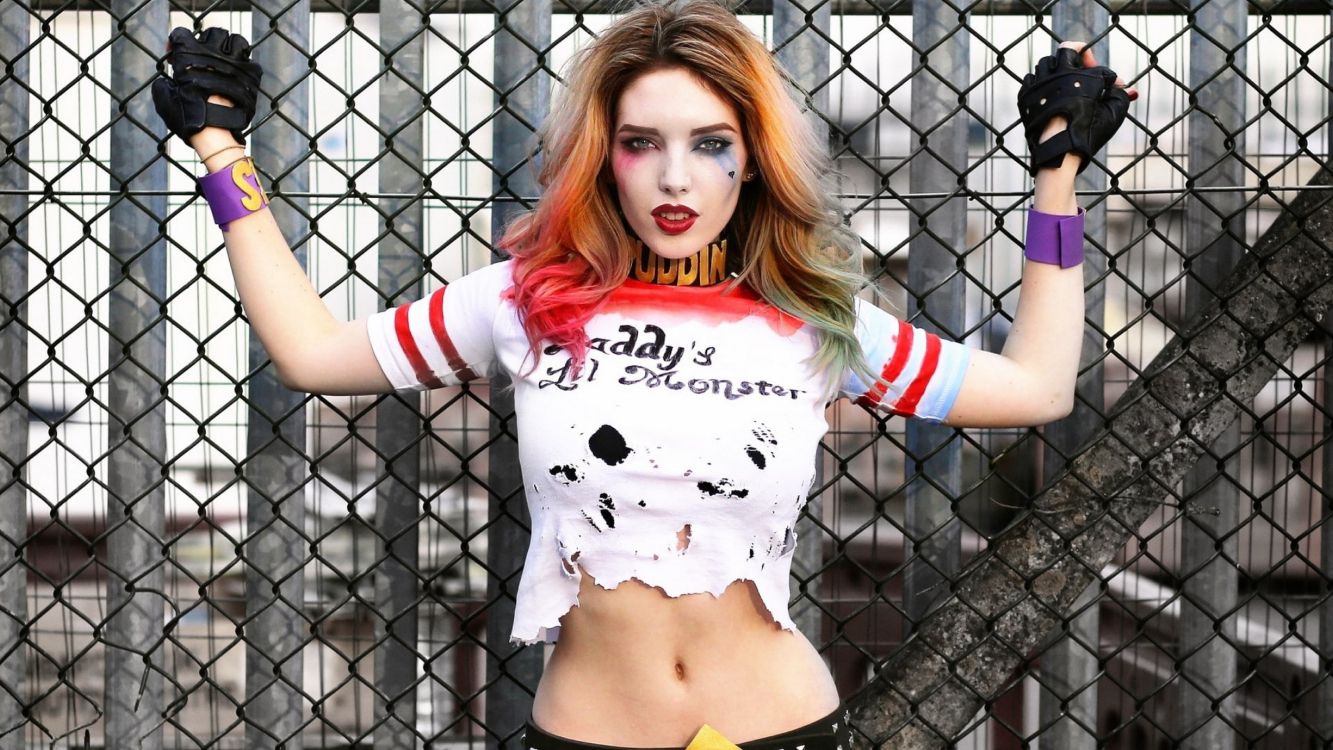 harley quinn, lip, arm, shoulder, muscle