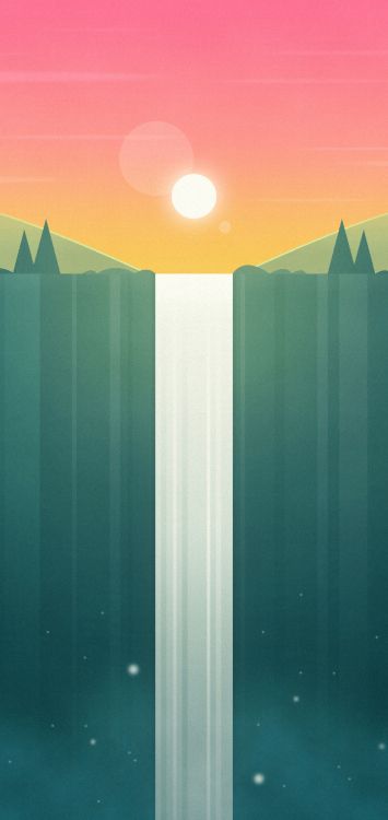 Animación, Puesta, la Luz Del Sol, Atardecer, Noche. Wallpaper in 1440x3040 Resolution