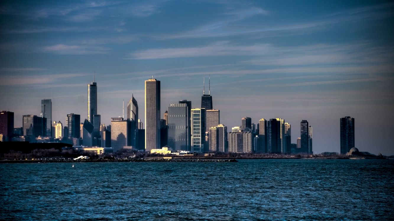 美国城市, 城市, 天际线, 城市景观, 大都会 壁纸 2560x1440 允许