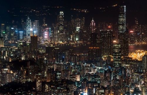 Image city skyline during night time