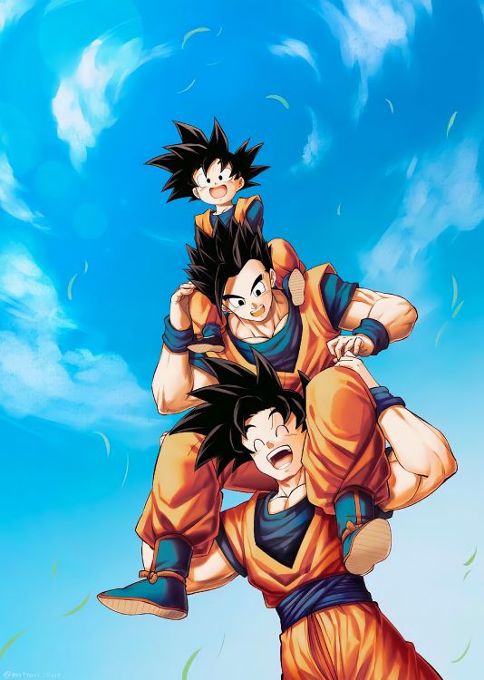 Goku Gohan Und Goten, Goten, Son-goku, Son Gohan, Badehose. Wallpaper in 2250x3156 Resolution