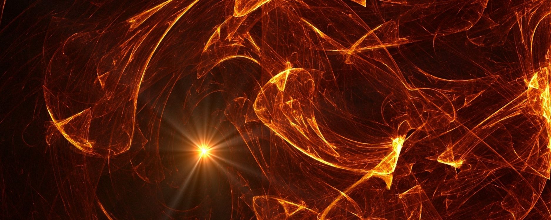 分形技术, 火焰, 光, 空间 壁纸 2560x1024 允许