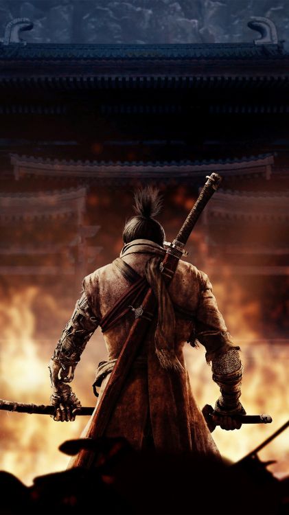 Sekiro: Shadows Die Twice, Samurai, Músico, Arte, Armadura. Wallpaper in 1215x2160 Resolution
