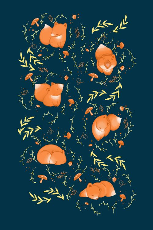 Ilustración de Flor Naranja y Blanca. Wallpaper in 1920x2880 Resolution