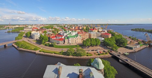 Image aerial view of city buildings during daytime