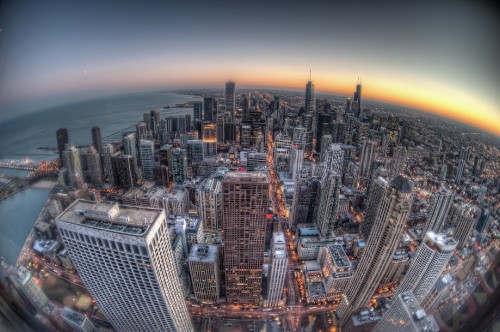 Image aerial view of city buildings during daytime