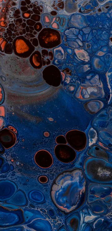 Image water droplets on blue surface