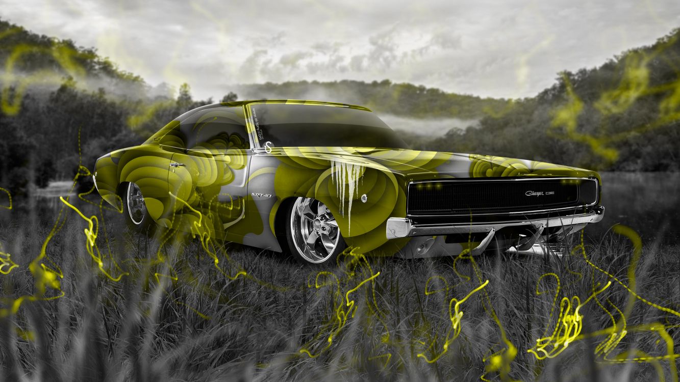 Yellow and Black Chevrolet Camaro on Green Grass Field During Daytime. Wallpaper in 3840x2160 Resolution