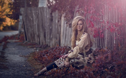 Image model, autumn, beauty, tree, sitting