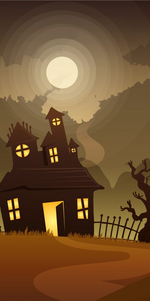 Image illustration, Haunted house, graphics, design, drawing