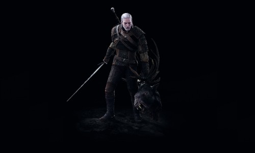 Image the witcher 3 wild hunt, geralt of rivia, darkness, action figure, outerwear