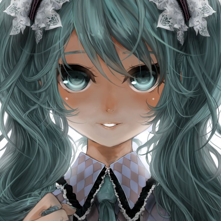 Frau Mit Blauem Haar Anime-Charakter. Wallpaper in 1920x1920 Resolution