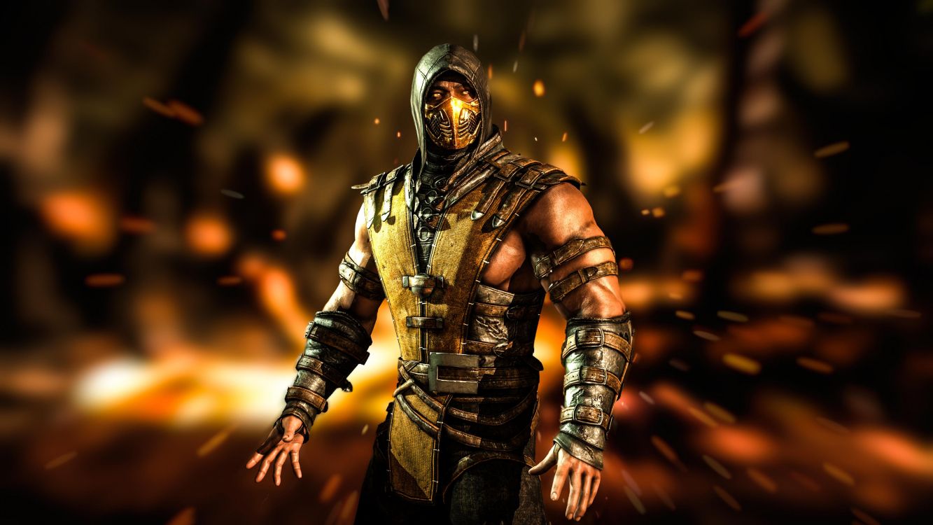 Mortal Kombat x, Escorpión, Mortal Kombat, Figura de Acción, Juego de Pc. Wallpaper in 3840x2160 Resolution