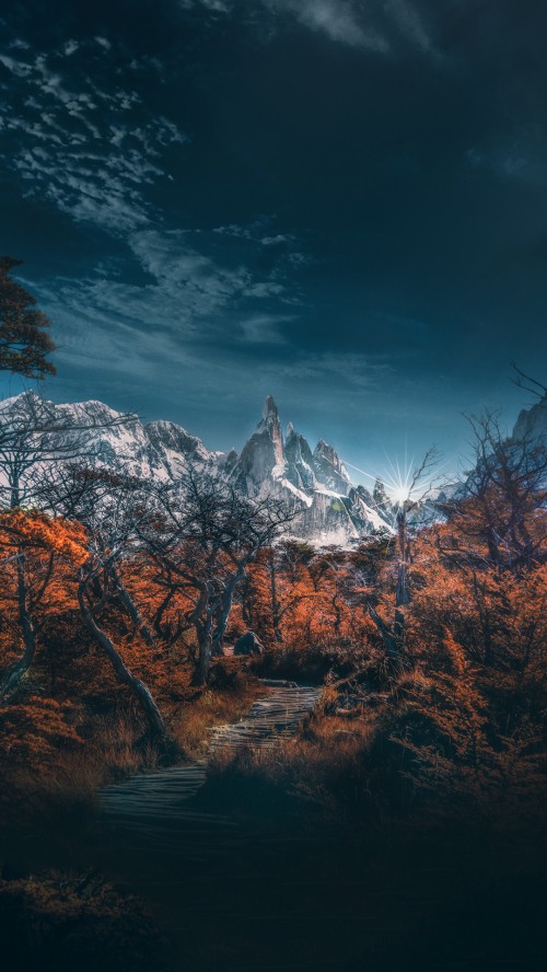 Image mountain, snow, cloud, atmosphere, plant