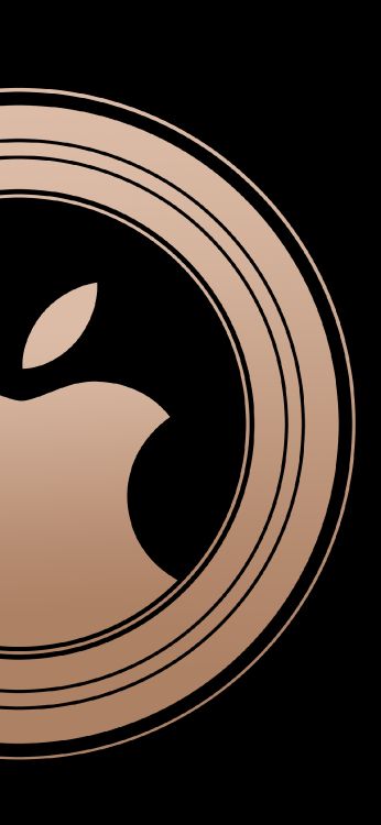 Apple, IPhone, IPhone X, Äpfeln, Schwarzgold-Apfel-Logo. Wallpaper in 1125x2436 Resolution