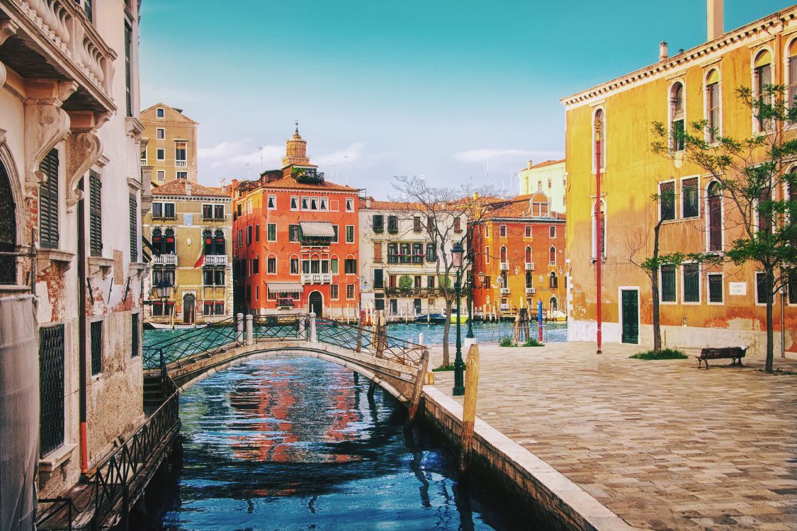 运河, 城市, 海报, 威尼斯, 天空 壁纸 3500x2333 允许