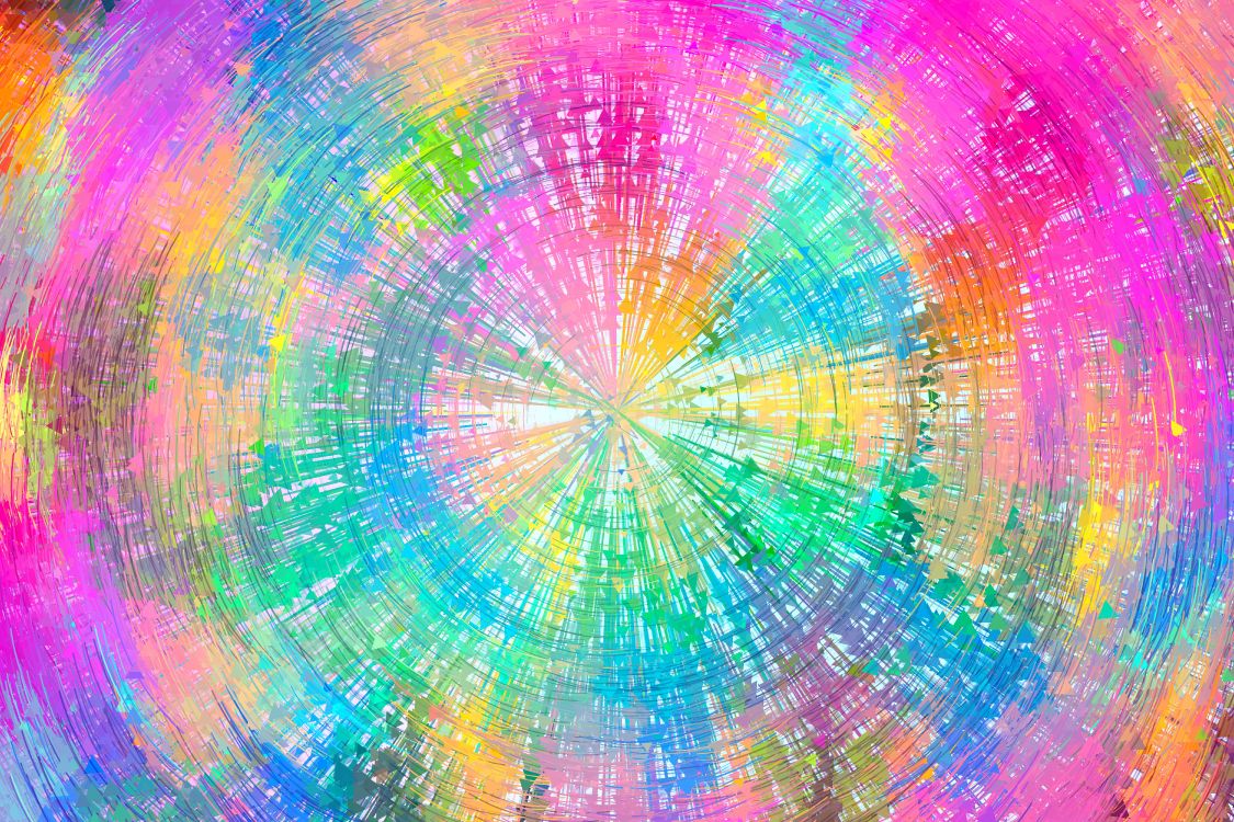 pink yellow and blue abstract painting