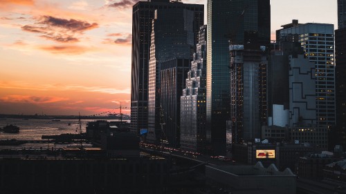 Image high rise building during sunset