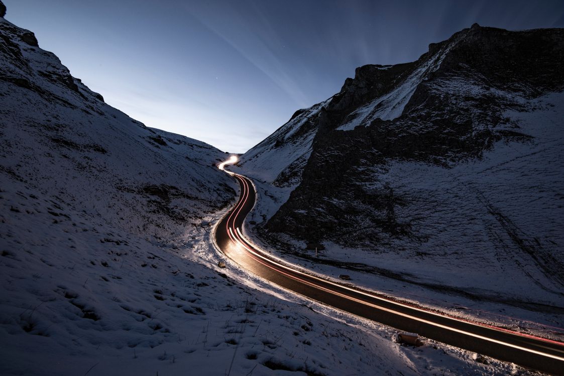 mountainous landforms, mountain, snow, mountain pass, mountain range