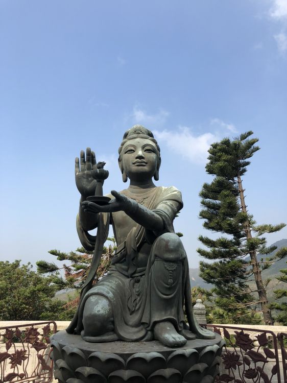 Hong Kong, Tian Tan Buddha, Estatua, Cabeza, Naturaleza. Wallpaper in 1536x2048 Resolution