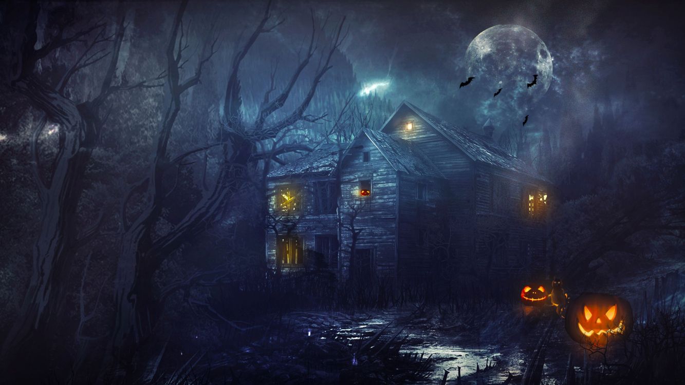 Ambiente, Medianoche, Espectro, Fantasma, Halloween. Wallpaper in 3072x1728 Resolution