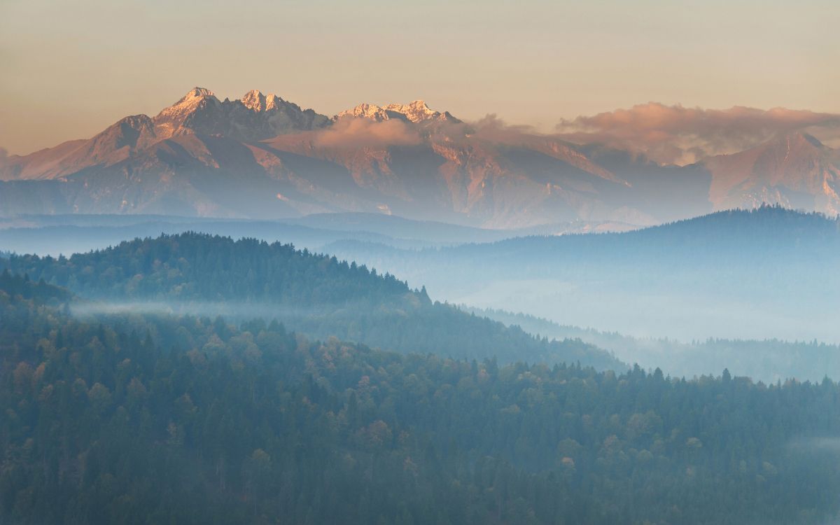 山脉, 雾, 多山的地貌, 早上, 黎明 壁纸 3840x2400 允许