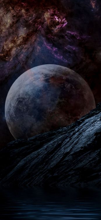 Planeta, Morena, Ambiente, Luna, Luna Llena. Wallpaper in 1080x2340 Resolution