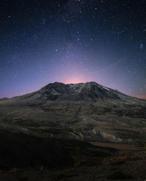 Image mountain, night, mountainous landforms, highland, star