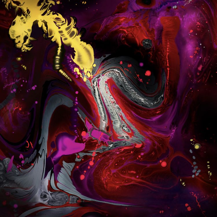 Pintura Abstracta Morada y Amarilla. Wallpaper in 3208x3208 Resolution