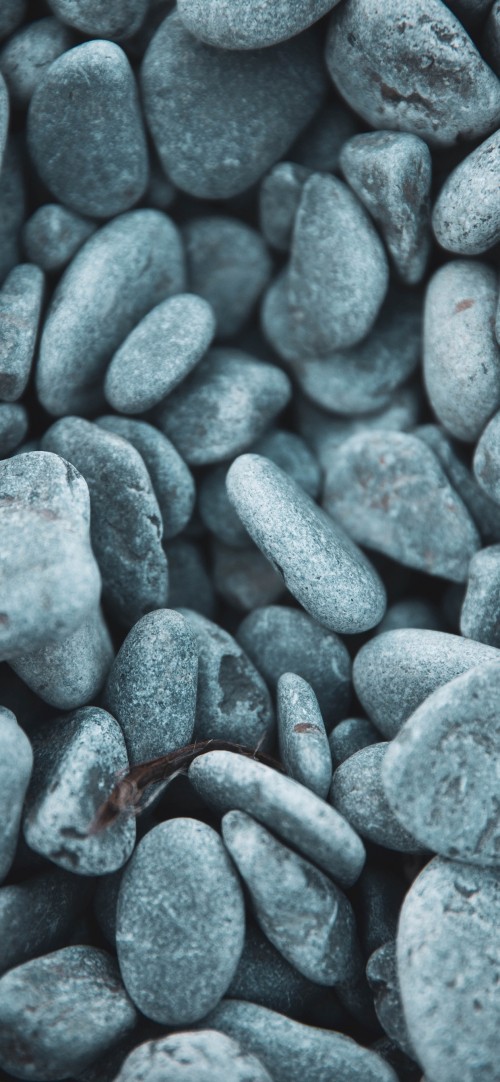 Image pebble, black and white, close up, rock, electric blue