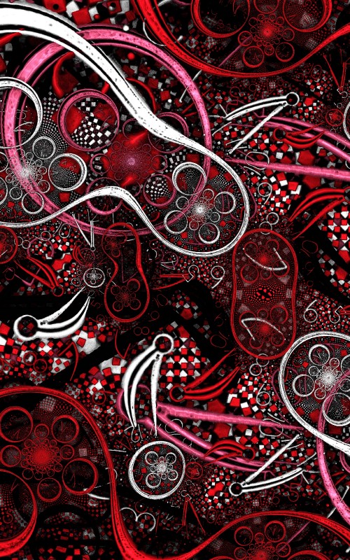 Image red and white abstract painting