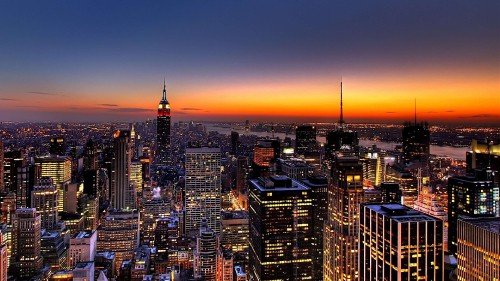 Image city skyline during night time