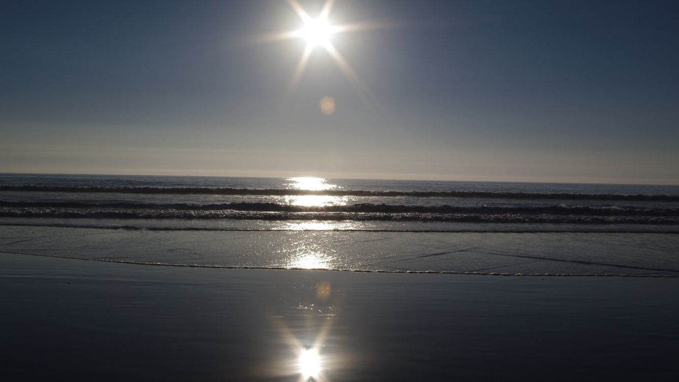 Sea Setting Example Wallpaper Sun Setting Over The Sea, Background - Download Free Image