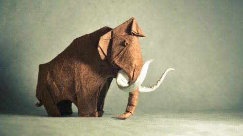 Image brown and white elephant figurine