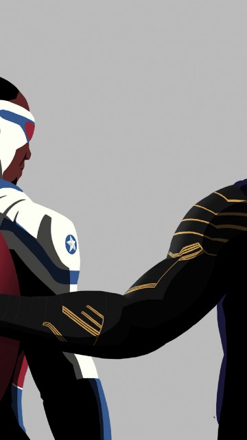 Image captain america, falcon, minimalism, superhero, art