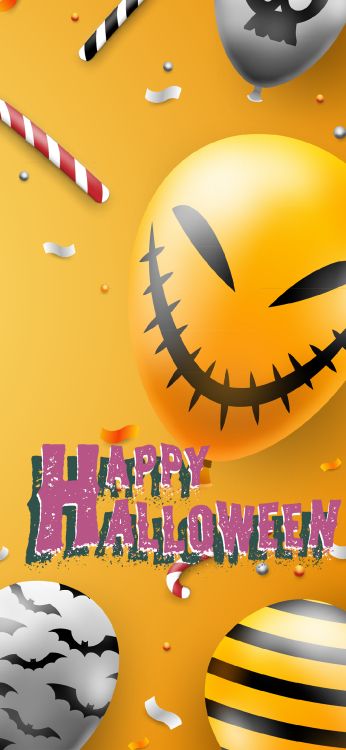 Halloween, Orange, Affiche, Conception, Graphiques Vectoriels. Wallpaper in 1080x2340 Resolution