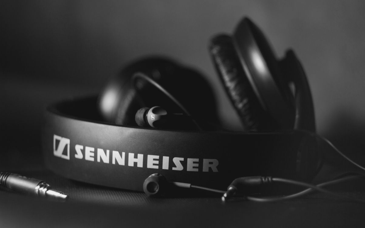 Headphones, Black and White, Sennheiser, Headset, Audio Equipment. Wallpaper in 5184x3234 Resolution